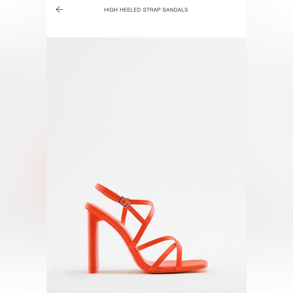 Zara Orange Heeled Sandals - Size 39